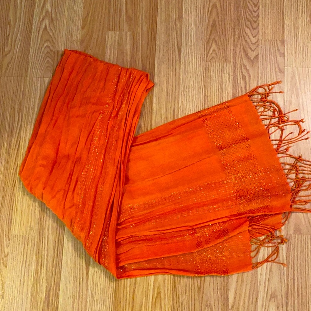 Orange cotton scarf